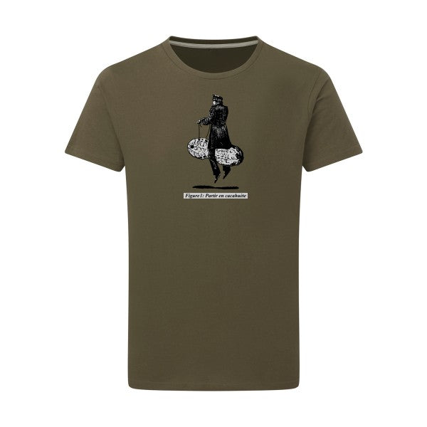 T-shirt homme Partir en cacahuète - T-shirt humoristique et absurde Military Green 2XL