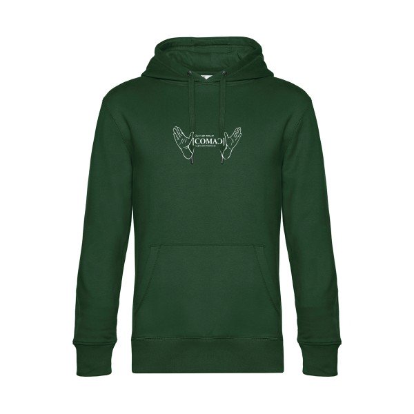 comac sweat shirt original Bottle Green flex Blanc impression Face