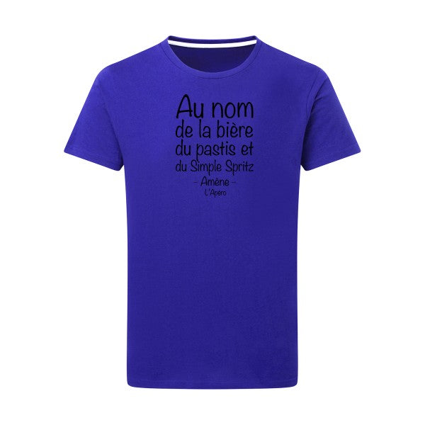 prière de l'apéro noir -Flex noir sur T-shirt SG  Royal Blue  5XL