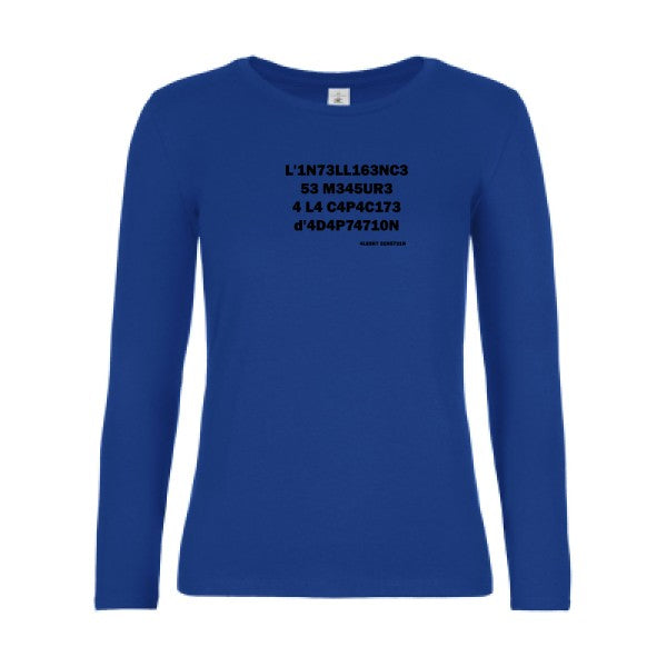 t-shirt lsl femme L-intelligence Royal Blue flex Noir