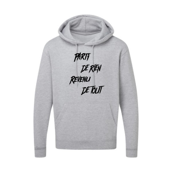 Parti de rien |Sweat  capuche humoristique noir 