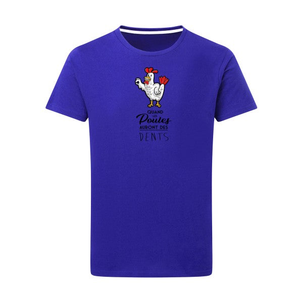 T-shirt homme Quand les poules auront des dents - T-shirt provocateur et amusant Royal Blue 5XL