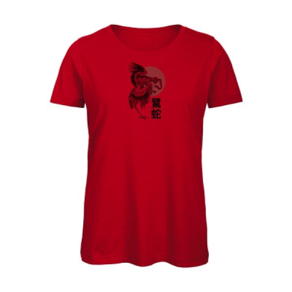 Le-heron-et-le-serpent-- T-shirt original - t-shirt original femme Red