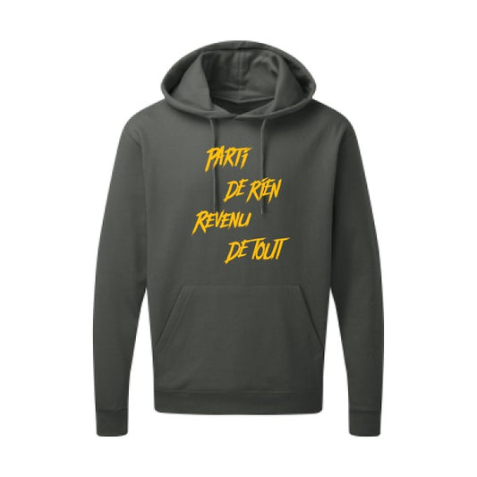 Parti de rien |Sweat  capuche humoristique jaune Or 