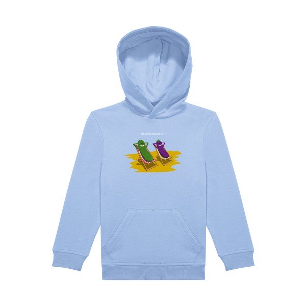 sweat capuche enfant Bleu Ciel On-n-est-pas-bio-la-?