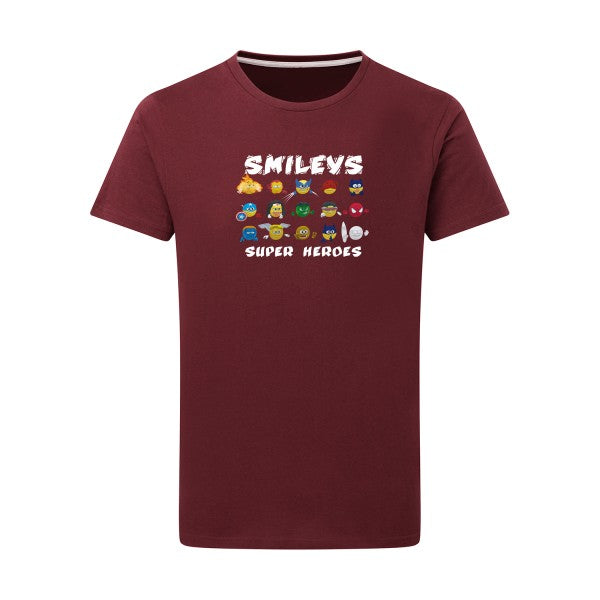 T-shirt homme Super Smileys - T-shirt rigolo avec des smileys expressifs Burgundy 2XL