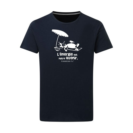 l'énergie est notre avenir Blanc -Flex Blanc sur T-shirt SG  Navy  5XL