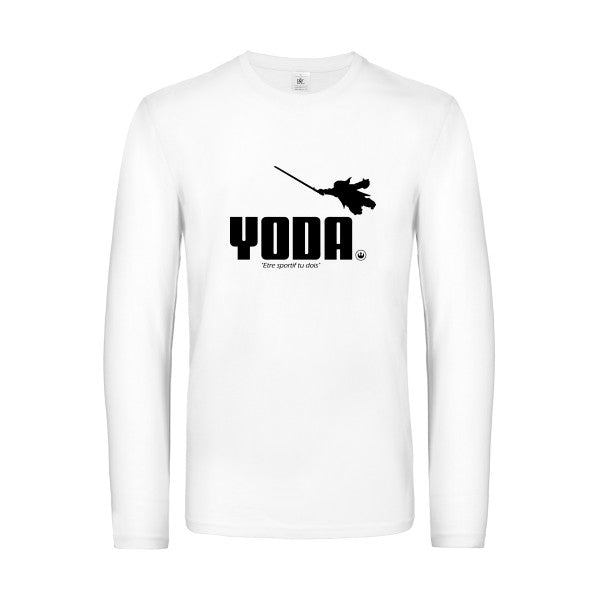yoda - t shirt- manches- longues- original- humour- White impression Face