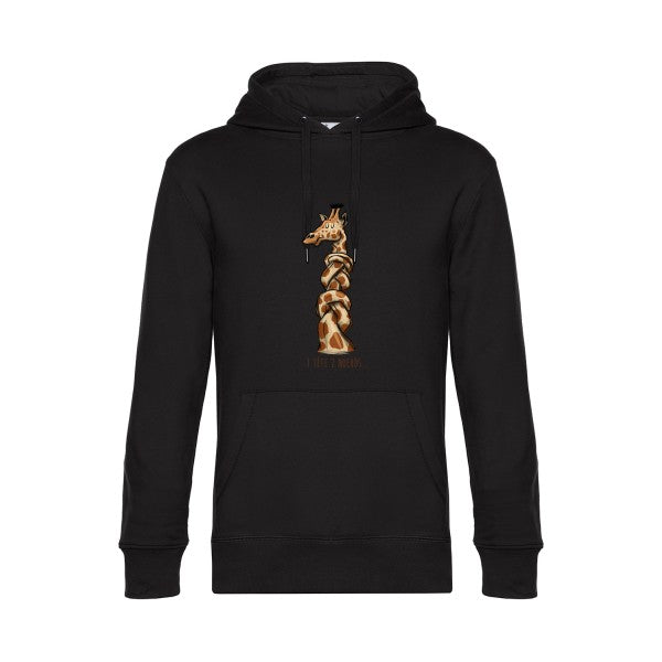 1-tete-2-noeuds- Sweat à capuche original Black - RueDuTeeshirt