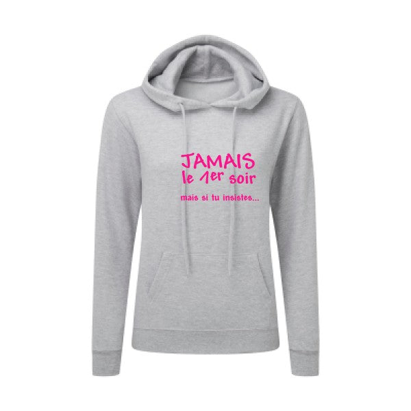 JAMAIS... Rose Fluo |Sweat original à capuche Femme