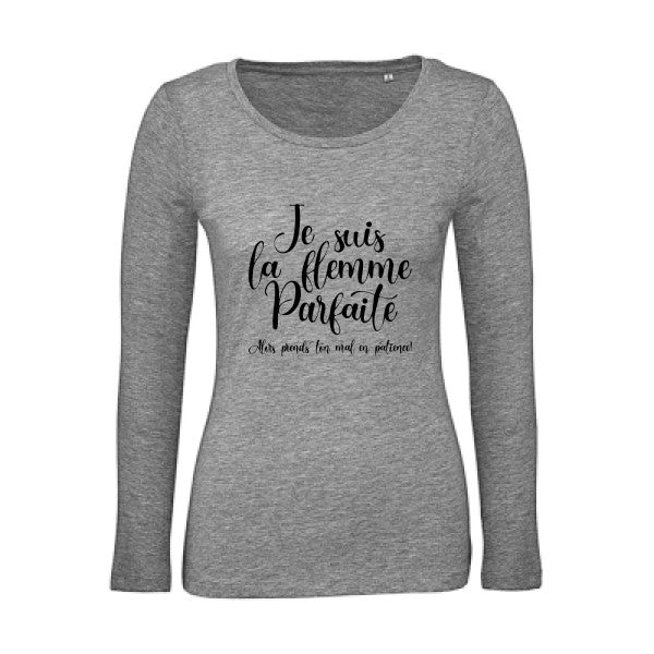 La flemme parfaite Noir |   T shirt manches longues femme|100% bio