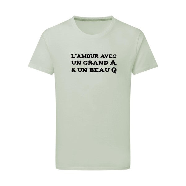 L'Amour avec un grand A et un beau Q ! - Flex noir Tshirt original Pastel Macchiato  2XL