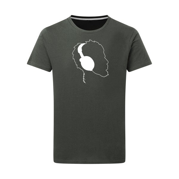 Mr. Jack -Flex noir sur T-shirt SG  Charcoal  5XL