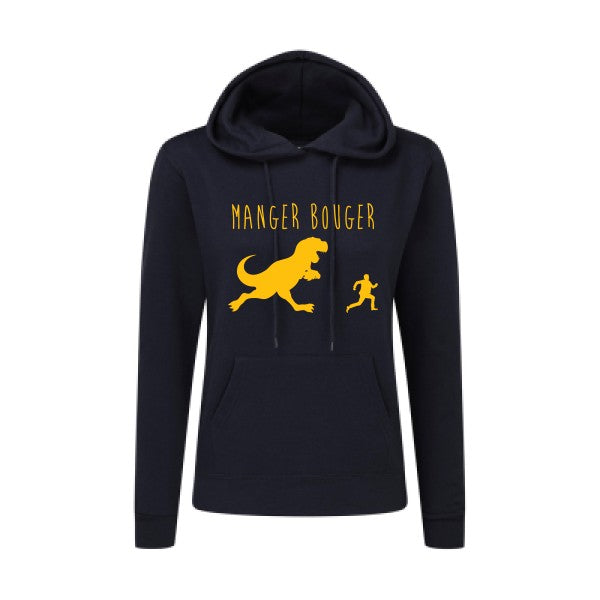 MANGER BOUGER jaune Or |Sweat original à capuche Femme