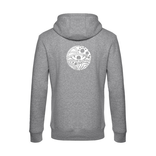 Eye sweat shirt original Heather Grey flex Blanc impression Dos
