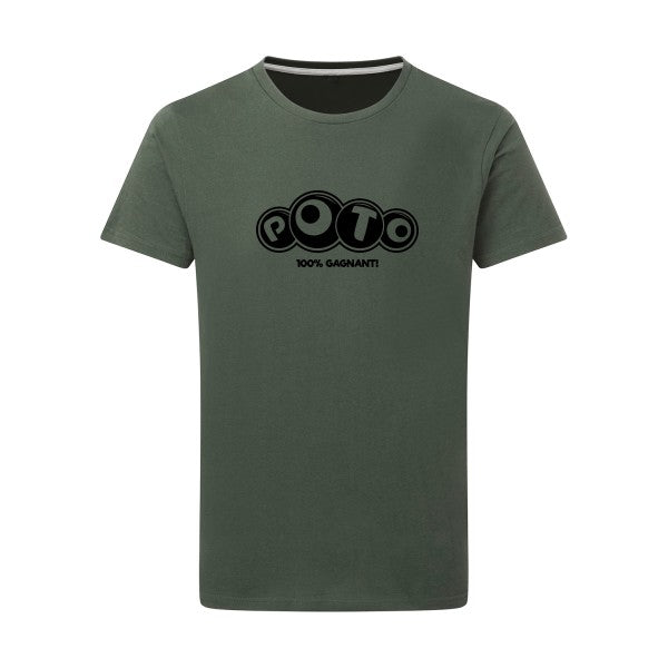 Poto noir -Flex noir sur T-shirt SG  Thyme  2XL