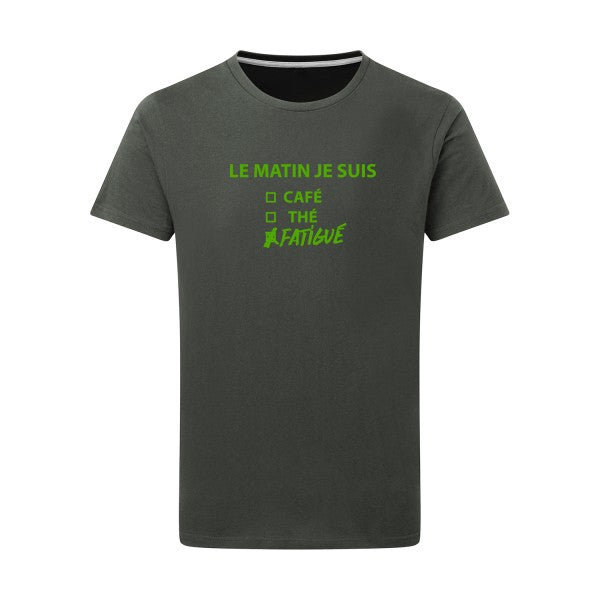 Le matin je suis... - Flex Vert pomme Tshirt original Charcoal  5XL