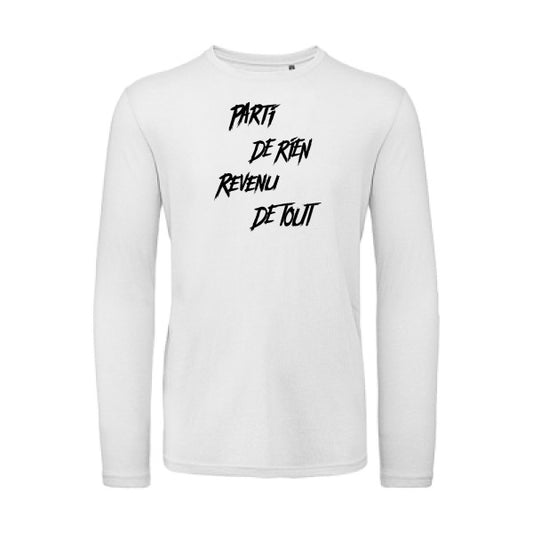 Parti de rien Noir |T shirt bio homme rigolo manches longues