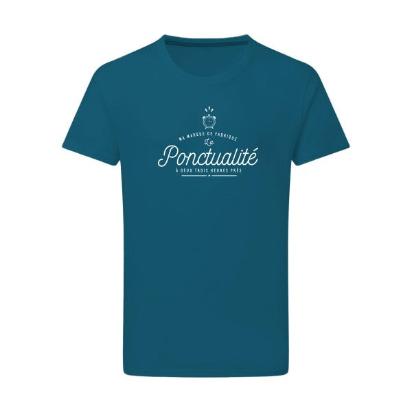 La Ponctualité Blanc -Flex Blanc sur T-shirt SG  Petrol  2XL