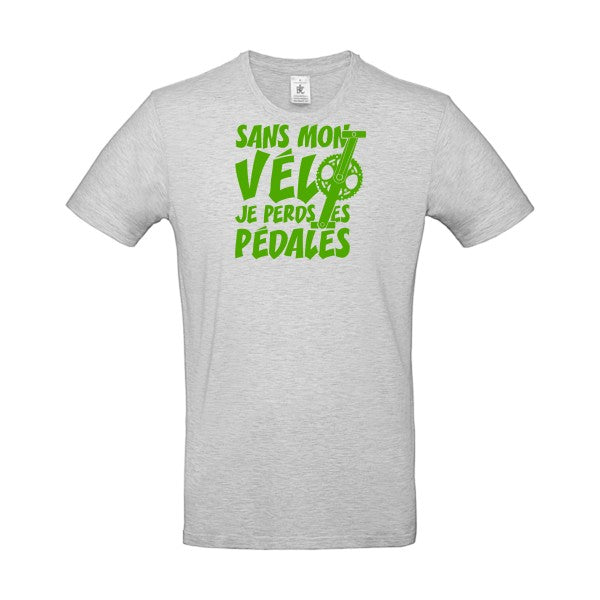 Sans mon vélo, je perds les pédales ! flex Vert pomme B&C - E190 T-shirt|Ash||2XL