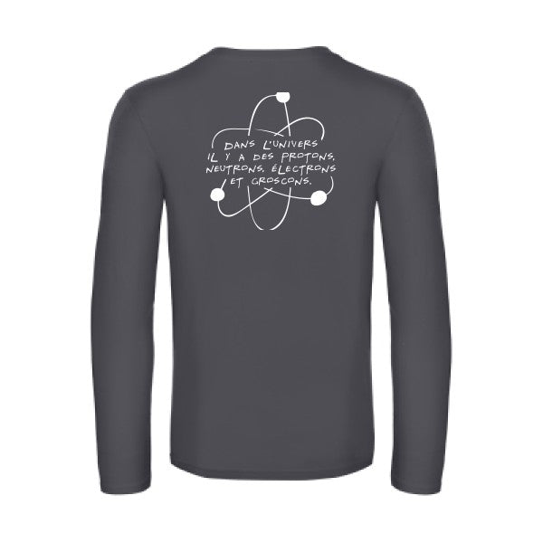 l univers - t shirt- manches- longues- original- humour- Dark Grey impression Dos