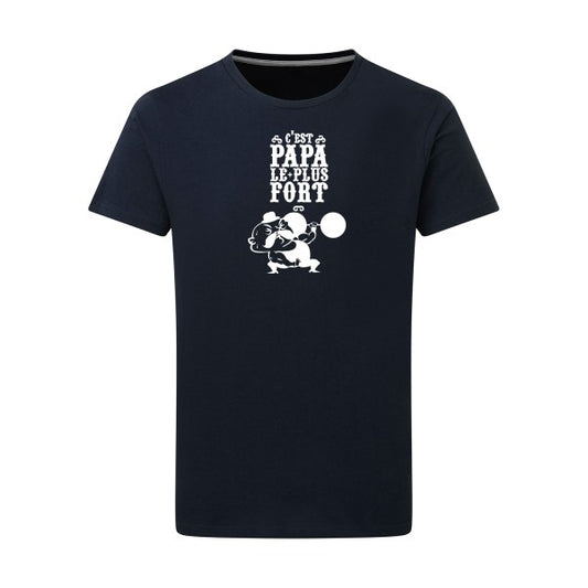 C'est qui le plus fort ? Blanc -Flex Blanc sur T-shirt SG  Navy  5XL