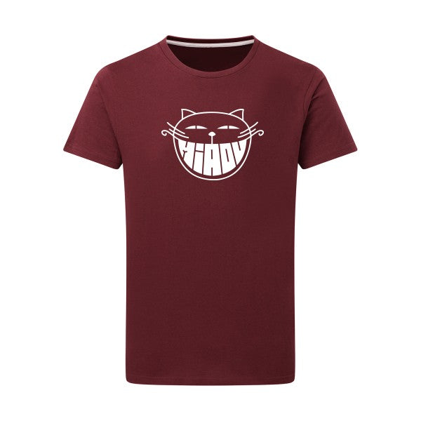 The smiling cat -Flex vert pomme sur T-shirt SG  Burgundy  2XL