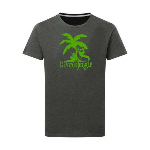 L'ivre de la jungle vert pomme -Flex vert pomme sur T-shirt SG  Charcoal  5XL