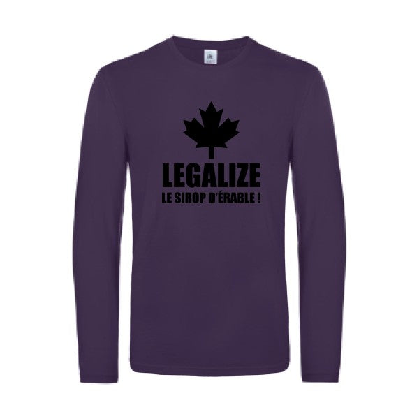 legalize le sirop d erable - t shirt- manches- longues- original- humour- Urban Purple impression Face