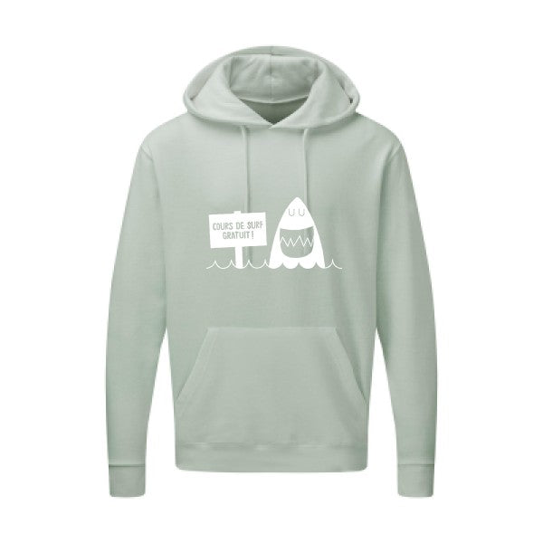 Cours de surf Blanc |Sweat capuche imprimé homme