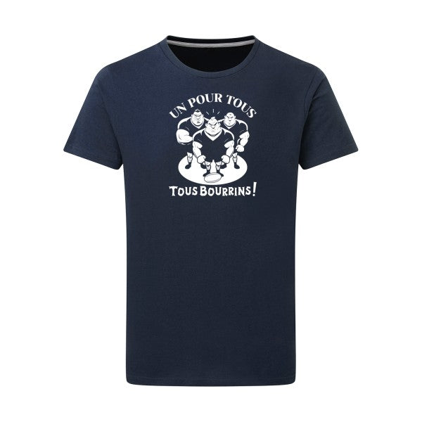 Un pour tous, Tous bourrins ! - Flex Blanc Tshirt original Denim  XL