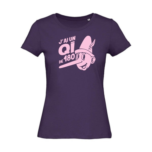 T shirt humour bio femme   femme bio|Quotient intellectuel Rose 