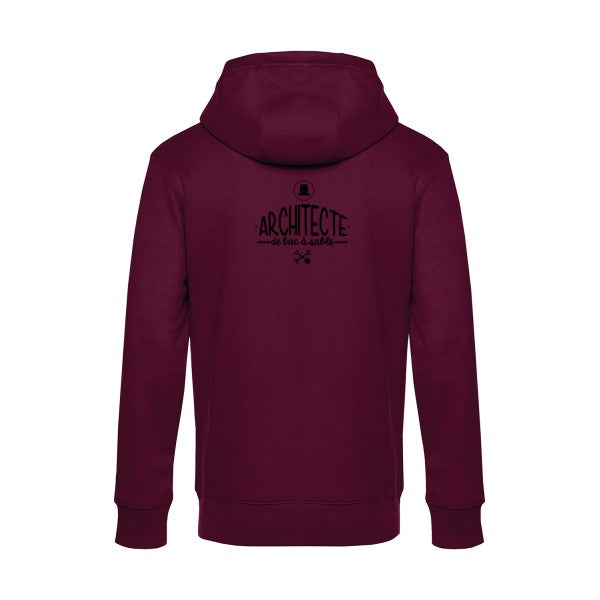Architecte-de-bac-a-sable sweat shirt original Burgundy flex Noir impression Dos