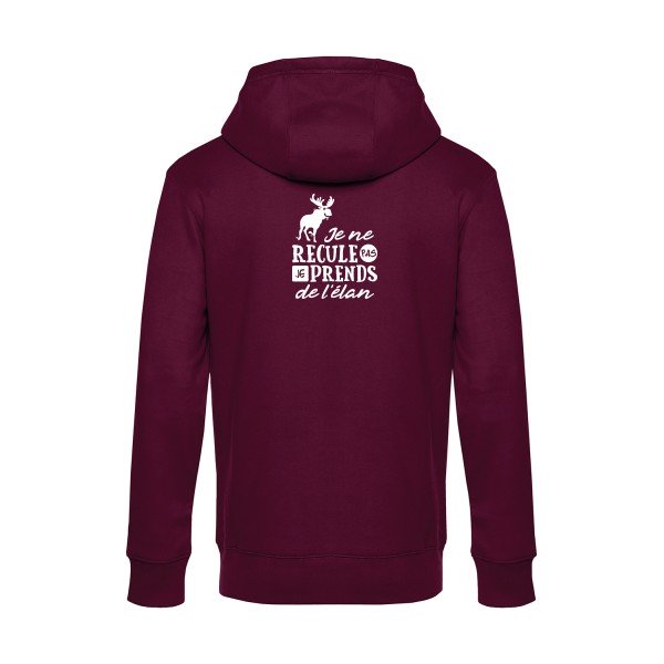 Prendre-de-l-elan sweat shirt original Burgundy flex Blanc impression Dos