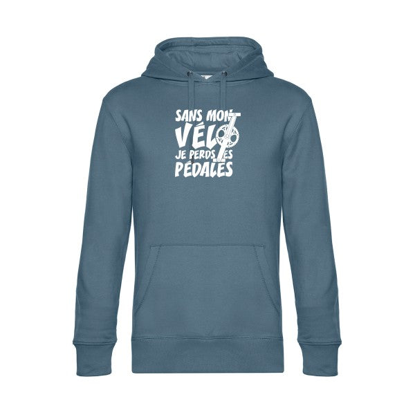 Sans-mon-velo-je-perds-les-pedales sweat shirt original nordic blue flex Blanc impression Face