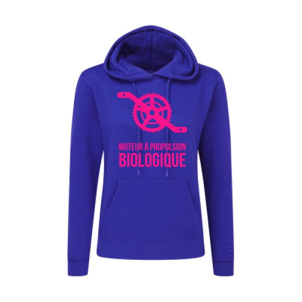 Cyclisme & écologie Rose Fluo |Sweat original à capuche Femme