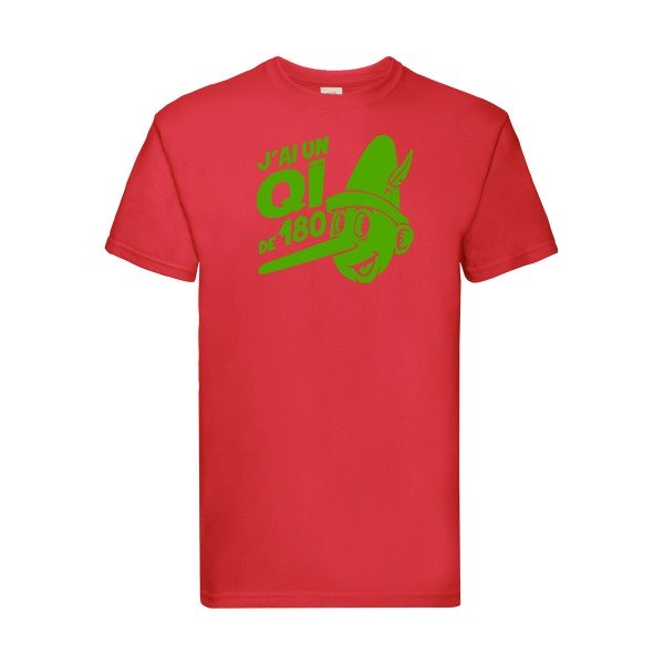 T-shirt|Quotient intellectuel |Vert pomme|Fruit of the loom 205  G