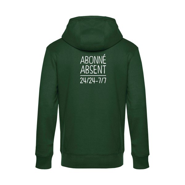 Abonne-absent sweat shirt original Bottle Green flex Blanc impression Dos