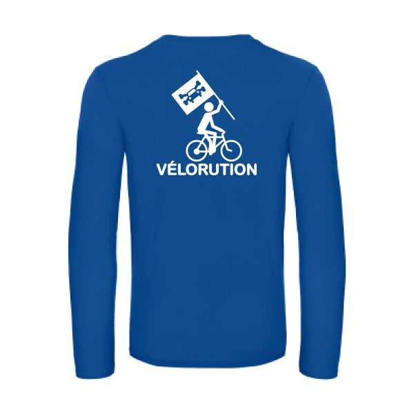 velorution - t shirt- manches- longues- original- humour- Royal Blue impression Dos