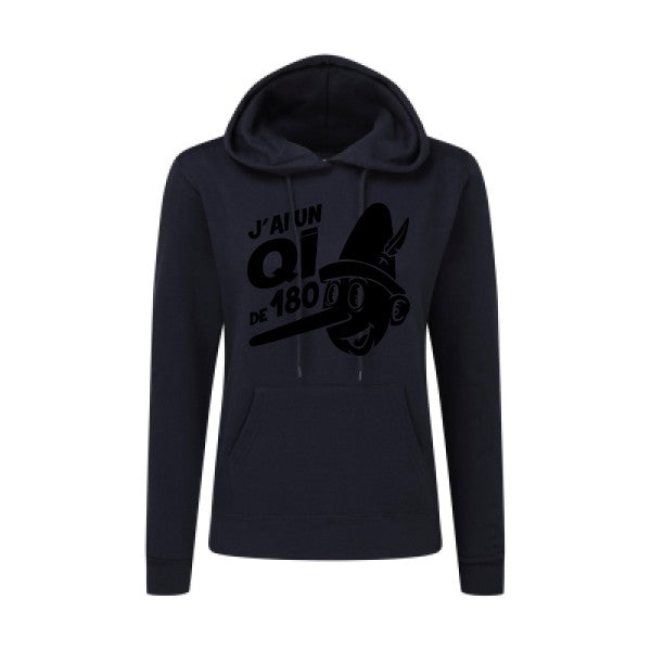 Quotient intellectuel Noir |Sweat original à capuche Femme