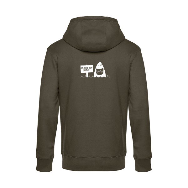 Cours-de-surf sweat shirt original Khaki flex Blanc impression Dos