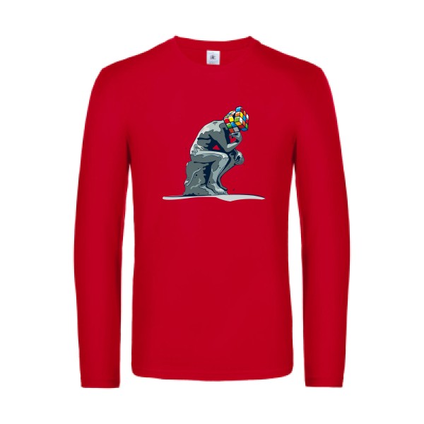 reflexion-en-cours...-t-shirt-manches-longues-original-humour -Red