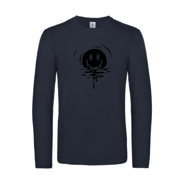 sun smile - t shirt- manches- longues- original- humour- Navy impression Face