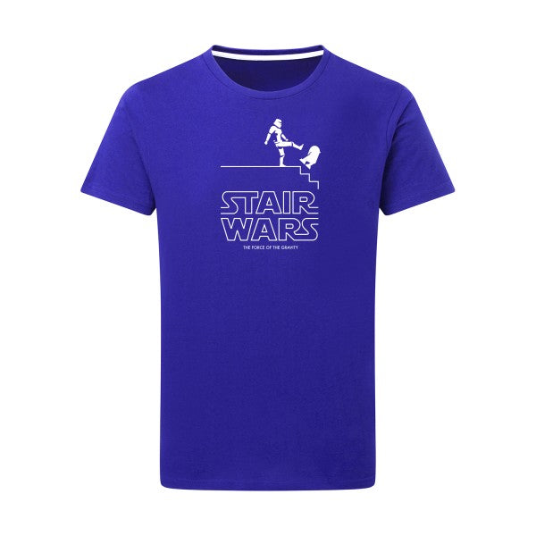 STAIR WARS Blanc -Flex Blanc sur T-shirt SG  Royal Blue  5XL