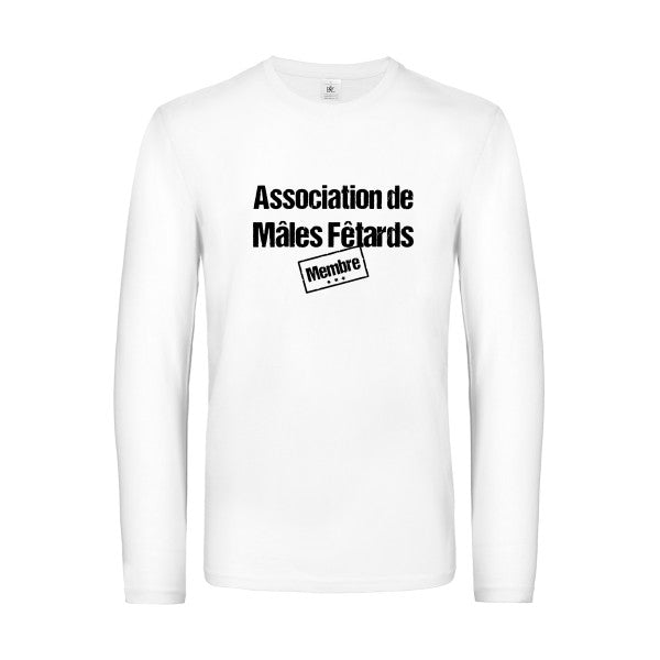 association de males fetards - t shirt- manches- longues- original- humour- White impression Face