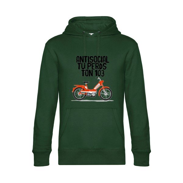 Antisocial- Sweat à capuche original Bottle Green - RueDuTeeshirt