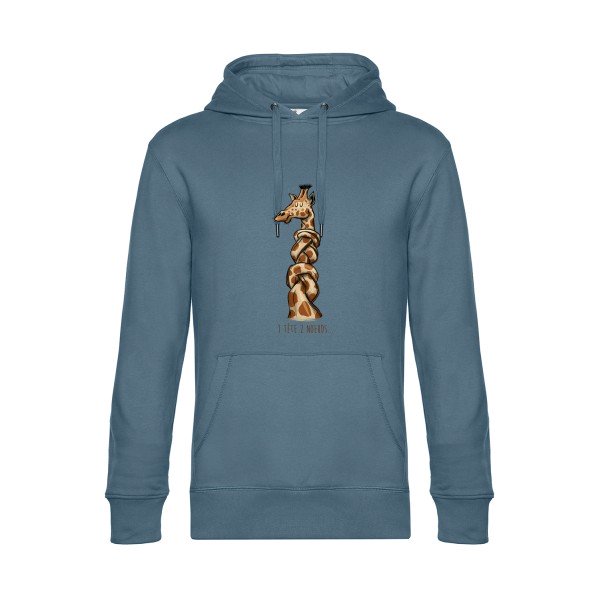 1-tete-2-noeuds- Sweat à capuche original nordic blue - RueDuTeeshirt