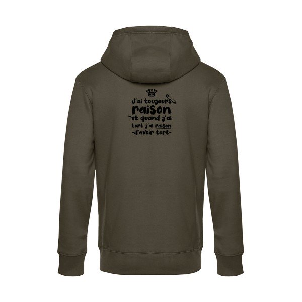 J-ai-toujours-raison sweat shirt original Khaki flex Noir impression Dos