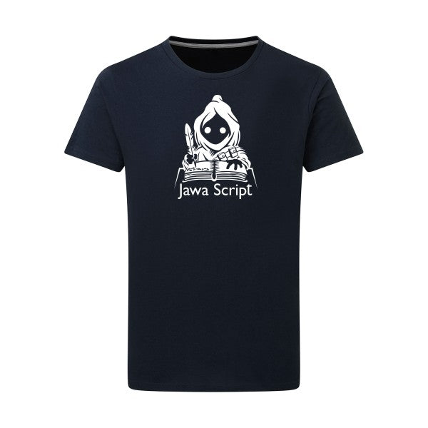 Jawa script Blanc -Flex Blanc sur T-shirt SG  Navy  5XL