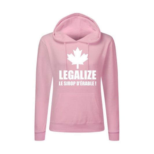 Legalize le sirop d'érable Blanc |Sweat original à capuche Femme